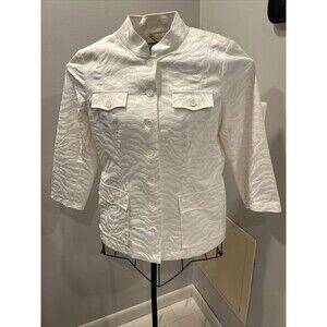 WOMEN'S LINEA by LOUIS DELL'OLIO ZEBRA JACKET SIZE Small White